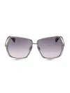 Max Mara Women's Elsa 61mm Geometric Sunglasses In Gunmetal Smoke