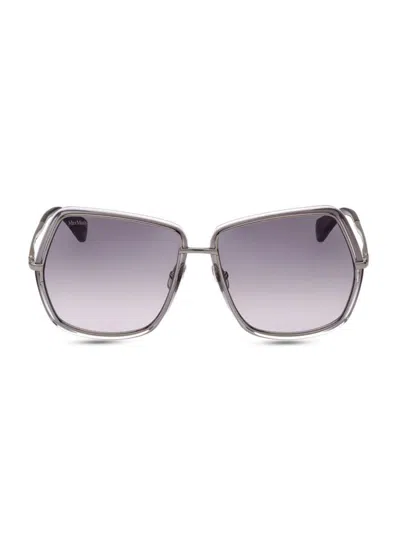 Max Mara Women's Elsa 61mm Geometric Sunglasses In Gunmetal Smoke