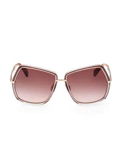 Max Mara Women's Elsa 61mm Geometric Sunglasses In Shiny Rose Gold