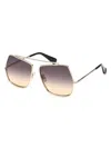 Max Mara Women's Elsa Petite Aviator-style Gold And Smoke Gradient Gold-tone Sunglasses In Gold Gradient Grey