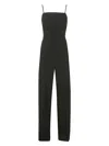 Max Mara Cady Jumpsuit With Satin Panel And Tie Detail In Black
