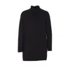 Max Mara Stand-up Collar Mini Dress With Long Sleeves In Black