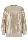 Max Mara Embellished Wool Piovra Sweater In Brown