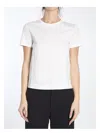 Max Mara Women 'papaia' White Crewneck T-shirt With Tonal Logo Embroidery On The Front In Cotton Wom In White