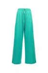 Max Mara Wide Leg Relaxed Fit Trousers In Green