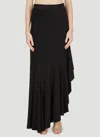 Max Mara Asymmetric Midi Skirt In Black Viscose In Black