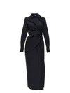 Max Mara Cotton Dress With Cut-out Design And Ruched Detail In Black