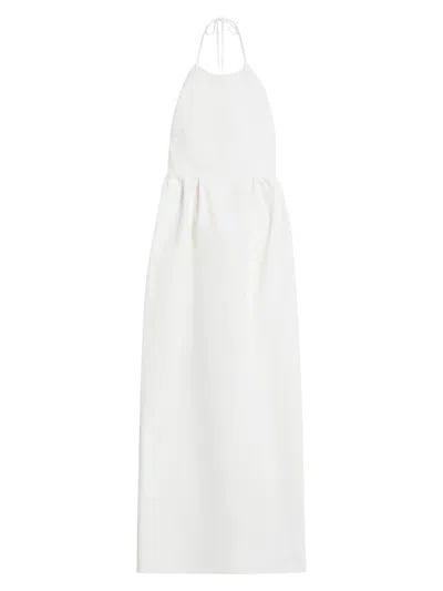 Max Mara White Europa Canvas Maxi Dress