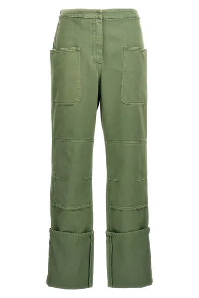 Max Mara Trousers Wide Leg Elastic Waistband In Green
