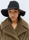 Max Mara Felt Wool Wide Brim Hat In Blue