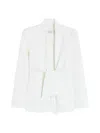 Max Mara Waist Defining Tailored Jacket Tie In White