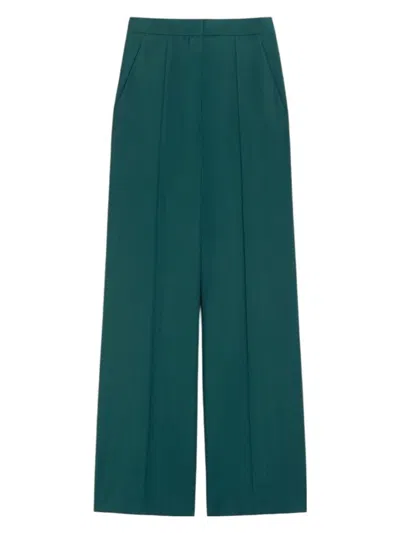 MAX MARA WOMEN'S FERNET LONG TROUSER DARK GREEN | SIZE IT 46 | 2521136121600007
