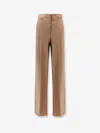 Max Mara Women Fernet Virgin Wool Trousers In Brown