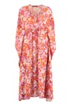 Max Mara A Printed Rope-drawn Waist Dress In Multicolor