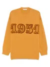 Max Mara Fido Crew Neck Embroidered Knit Sweater In Brown