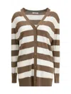 Max Mara Cardigan With 1951 Lettering In Brown