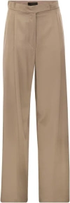 Max Mara Fiesta Silk Flared Trousers In Beige