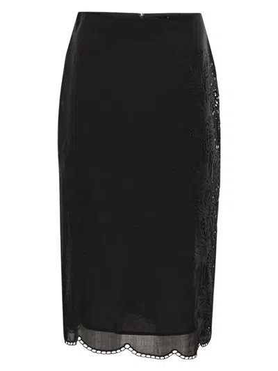 MAX MARA WOMEN'S FIFY - RAMIE CANVAS SKIRT