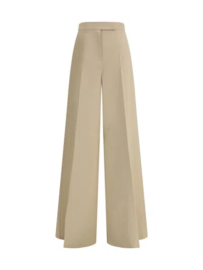 Max Mara Women Finish Palazzo Pants In Nude
