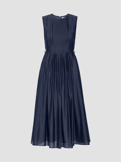 Max Mara Women's Fit And Flare Organza Dress In Blue
