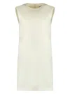 Max Mara Sleeveless Dress In Smooth White Fabric In Panna
