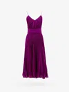 Max Mara Women Flared Pleated Dress In Purple