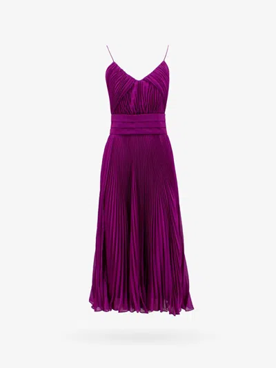 Max Mara Women Flared Pleated Dress In Purple