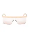 Max Mara Women's Flat1 60mm Rectangular Sunglasses In Ivory