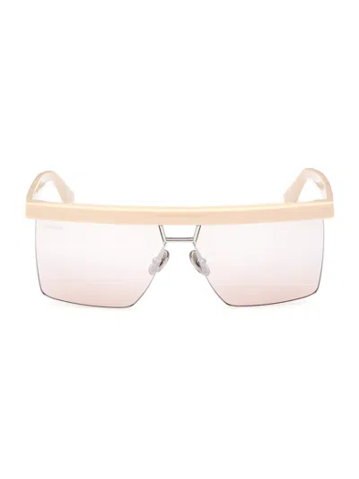 Max Mara Women's Flat1 60mm Rectangular Sunglasses In Ivory