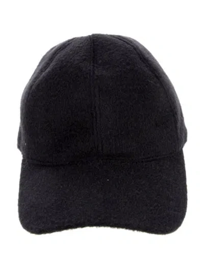 Pre-owned Max Mara Women's Fleece Baseball Hat In Black
