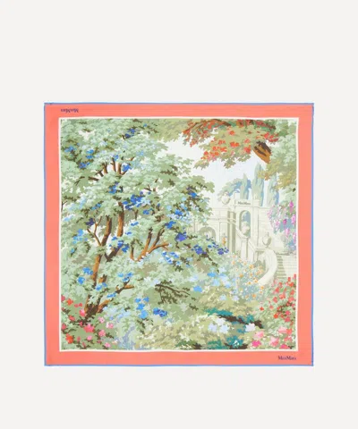 Max Mara Women's Floral Printed Silk Scarf In Purple