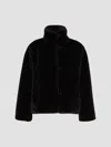 Max Mara Fluffy-textured Cropped Coat In Brown