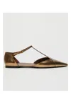 Max Mara Metallic Pointed-toe Ballet Flats In Bronze