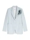 Max Mara Fox Cotton-blend Jersey Blazer In Blue
