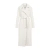 Max Mara Studio Elegant Wrap-around Jacket With Long Kimono Sleeves In White