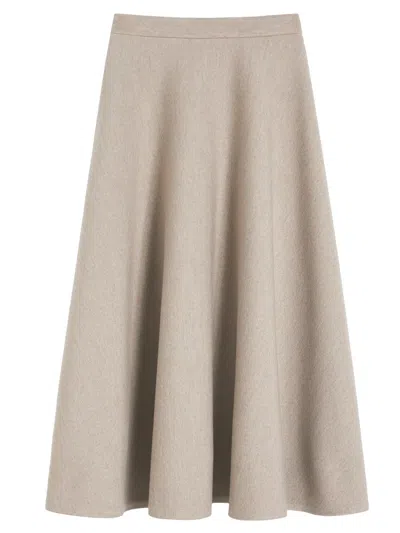Max Mara Women's Full, Tech Wool Skirt In Nude