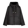 Max Mara Black Jacket With Oversized Silhouette And Drawstring Hood
