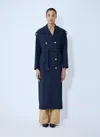 Max Mara Women Gabardine Wool Coat In Blue