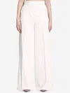 Max Mara Women Gabardine Wool Trousers In White