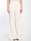 Max Mara Women Gabardine Wool Trousers In White