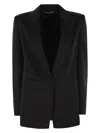Max Mara "bohemian Linen Single-bre In Black