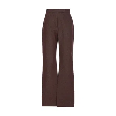 Max Mara Women Galizia Slim Fit Cotton Trousers In Brown