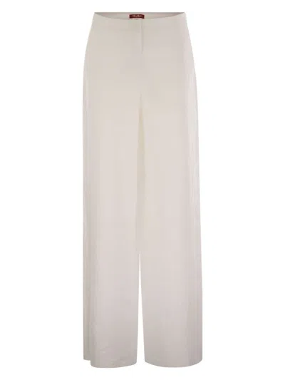 MAX MARA WOMEN'S GARIBO LONG TROUSER WHITE | SIZE 46 | 2516131012600002