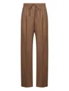Max Mara Tobacco Stretch Cashmere Gatti Drawstring Trousers In Brown