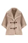 Max Mara Oversized Collar Cape Wide Sleeves In Cream