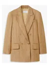 Max Mara Double-breasted Long-sleeved Jacket In Tobacco