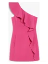 Max Mara One-shoulder Ruffled Dress In Fuchsia