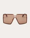Max Mara 69mm Shield Sunglasses In Gold/brown