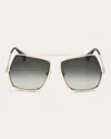 Max Mara Women's Gold & Green Gradient Elsa Petite Aviator Sunglasses In Gold/gradient Green
