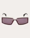 Max Mara 68mm Oversize Rectangular Sunglasses In Purple